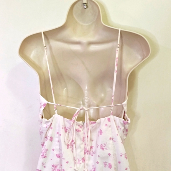 COTTON CANDY LA White/Pink Multi-Color Floral Sleeveless Mini Dress,Large - Picture 10 of 16